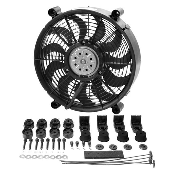12 in. High Output Single Radiator Pusher & Puller Fan with Premium Mount Kit