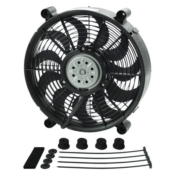 12 in. High Output Single Radiator Pusher & Puller Fan with Standard Mount Kit