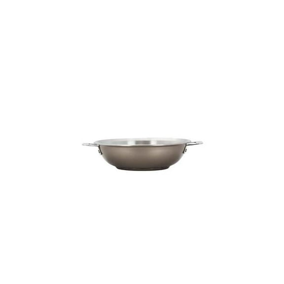 12 in. Hotstone Taupe Cucina Chefs Pan with Lid & 2 Side Handles - Induction Bottom