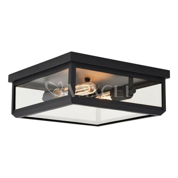 12 in. Kinzie 2 Light Flush Mount, Textured Black