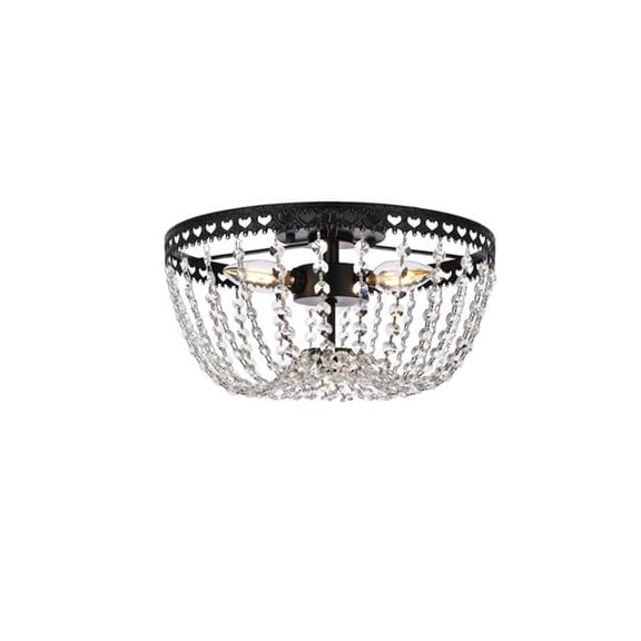12 in. Kylie Flush Mount in Black