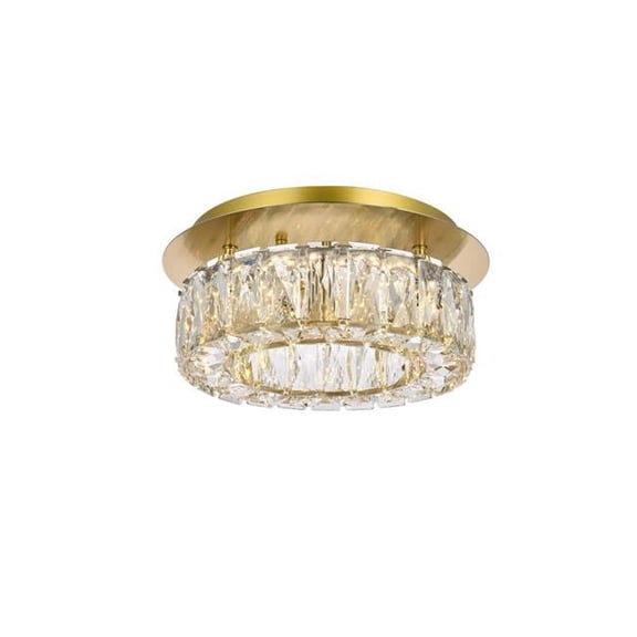 12 in. Monroe LED Single Flush Mount, Gold