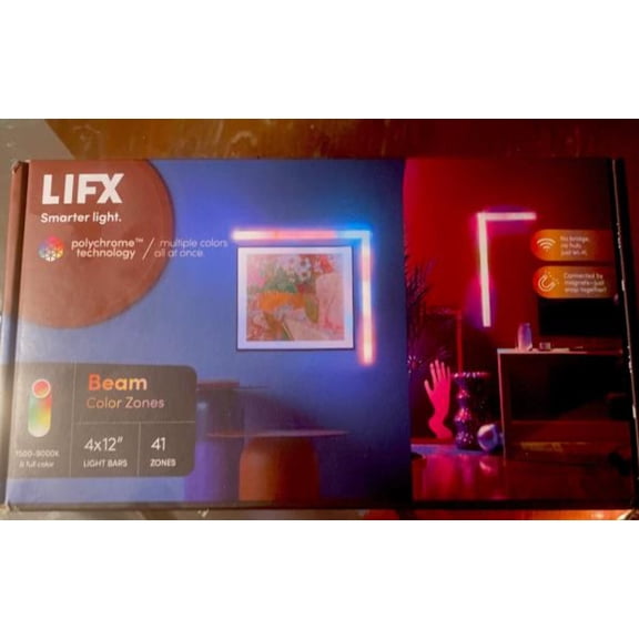LIFX 12 in. Multi-Color Smart Wi-Fi LED 4X Beam Light Kit and Corner, Works with Alexa/Hey Google/HomeKit/Siri