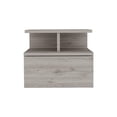 thumbnail image 1 of 12 in. One Drawer Faux Wood Nightstand, Light Gray, 1 of 1