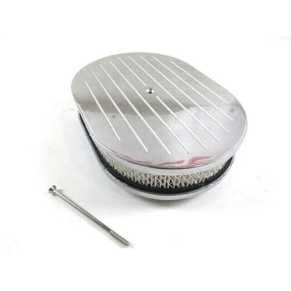 12 in. Oval Ball Milled Air Cleaner with Element, Polished - BPE-1103