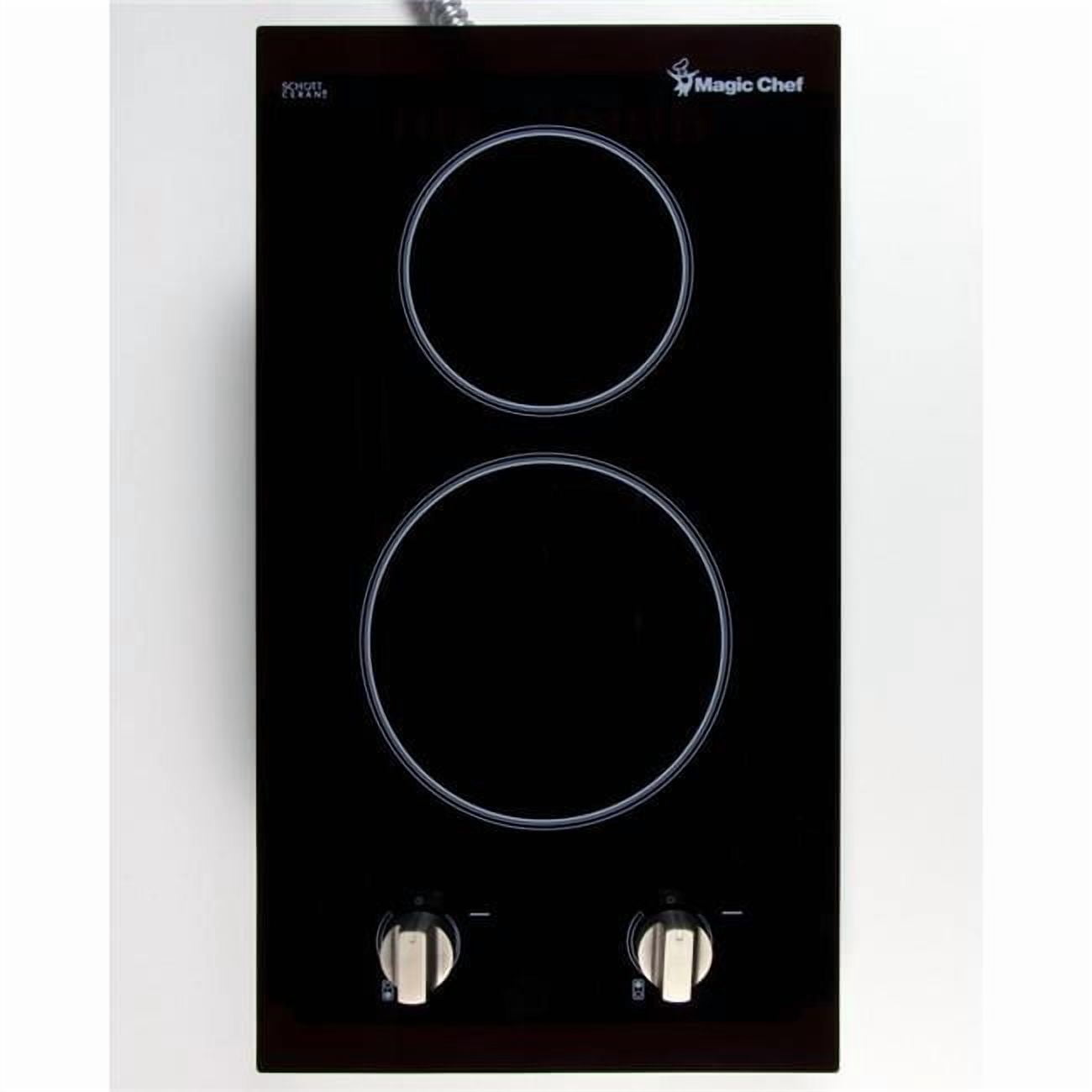 12 in. Radiant Electric Ceramic Glass Cooktop with 2 Elements, Black