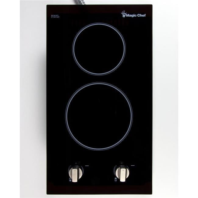 12-Inch Black Ceramic Glass 2-Burner Electric Cooktop