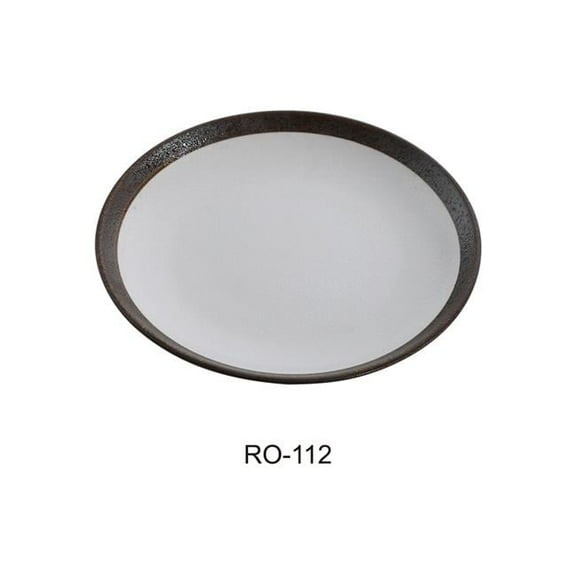 12 in. Rockeye Coupe Shape Two-Tone China Plate - Pack of 12