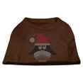 thumbnail image 1 of 12 in. Santa Penguin Rhinestone Dog Shirt - Brown, Medium, 1 of 1