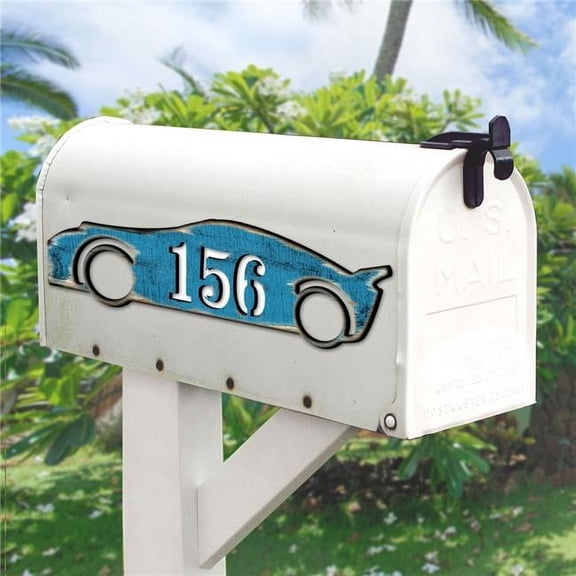 12 in. Sports Car Wooden Custom House Number Sign Decor