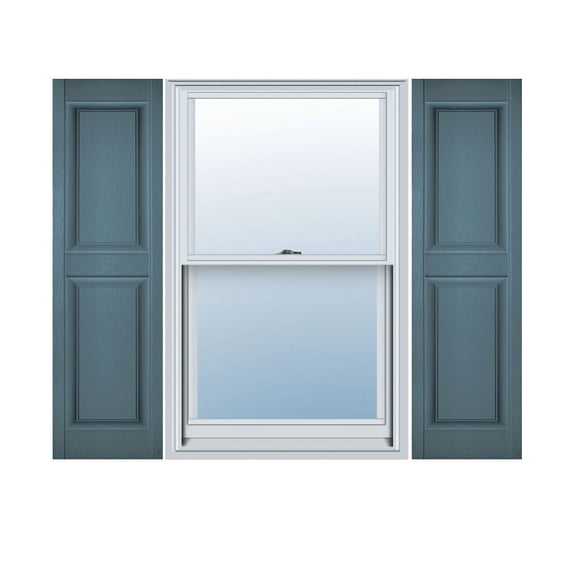 12 in. W x 39 in. H Builders Edge, Standard Two Equal Panels, Raised Panel Shutters, Includes Matching Installation Spikes, 004 - Wedgewood Blue