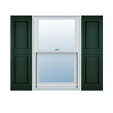 12 in. W x 39 in. H Builders Edge, Standard Two Equal Panels, Raised Panel Shutters, Includes Matching Installation Spikes, 122 - Midnight Green