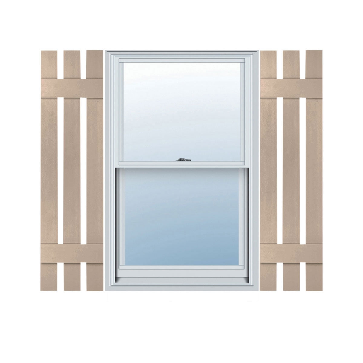 12 in. W x 51 in. H Builders Edge, Standard Three Board Spaced, Board-n-Batten Shutters, Includes Matching Installation Spikes, 023 - Wicker