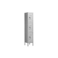 thumbnail image 1 of 12 in. W x 66 in. H x 12 in. D Standard Metal Locker-Triple Tier-1 Wide-Gray-Unassembled, 1 of 1