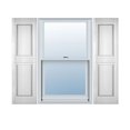 thumbnail image 1 of 12 in. W x 71 in. H Builders Edge, Standard Two Equal Panels, Raised Panel Shutters, Includes Matching Installation Spikes, 117 - Bright White, 1 of 14
