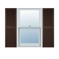 thumbnail image 1 of 12 in. W x 80 in. H Builders Edge, Standard Cathedral Top Center Mullion, Open Louver Shutters, Includes Matching Installation Spikes, 009 - Federal Brown, 1 of 12
