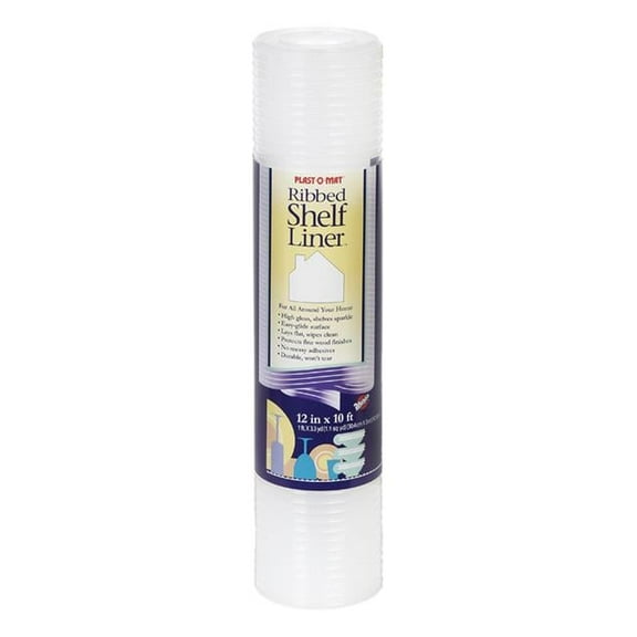 12 in. x 10 ft. Clear Ribbed Non-Adhesive Shelf Liner