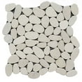 thumbnail image 1 of 12 in. x 12 in. White Honed Sliced Pebble Floor and Wall Tile 12" x12" (5.0 Sq. ft. / Case), 1 of 5