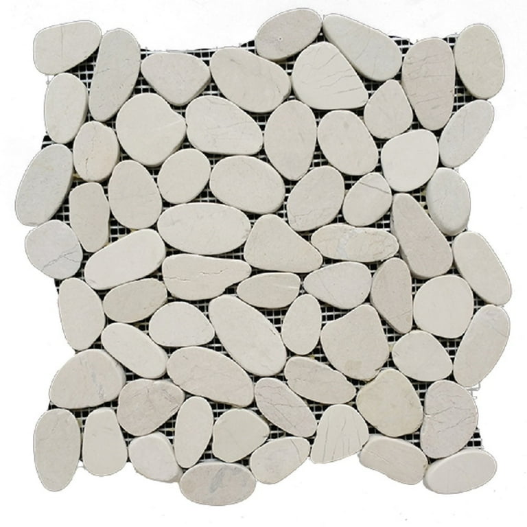 Rainforest Light Grey Stacked Stone Pebble Wall Tile 12 Rainforest Light Grey Stacked Stone Pebble Wall Tile 12