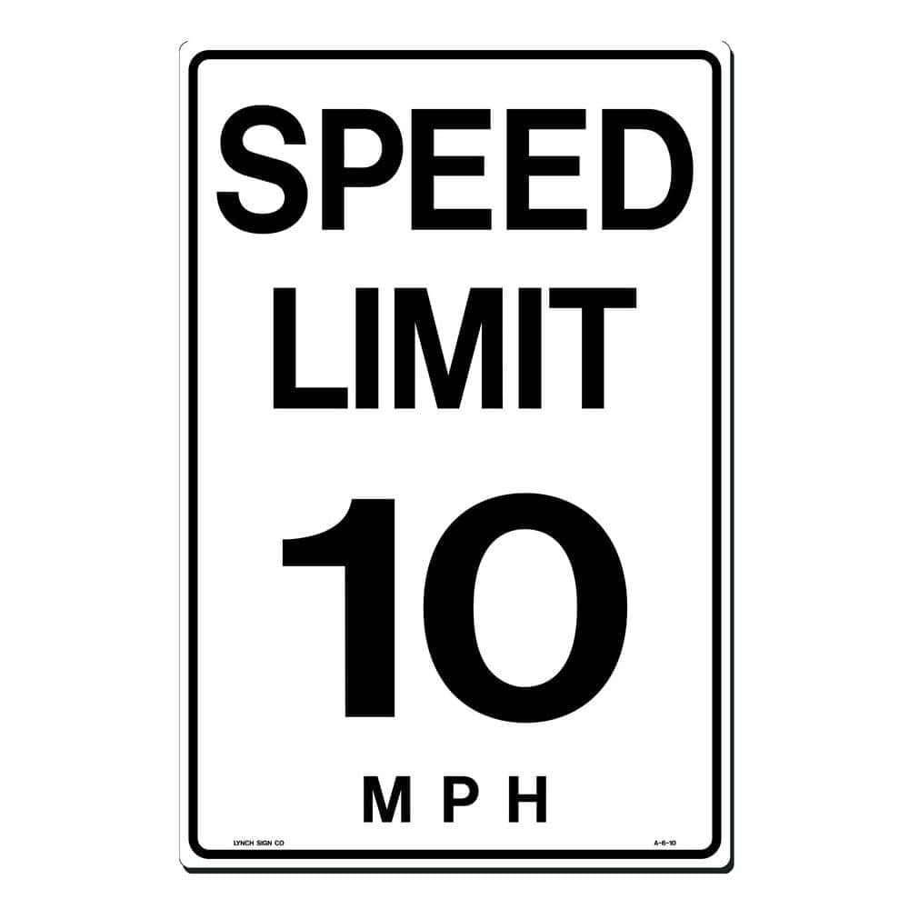 12 in. x 18 in. Speed Limit 10 M.P.H. Sign Printed on More Durable ...