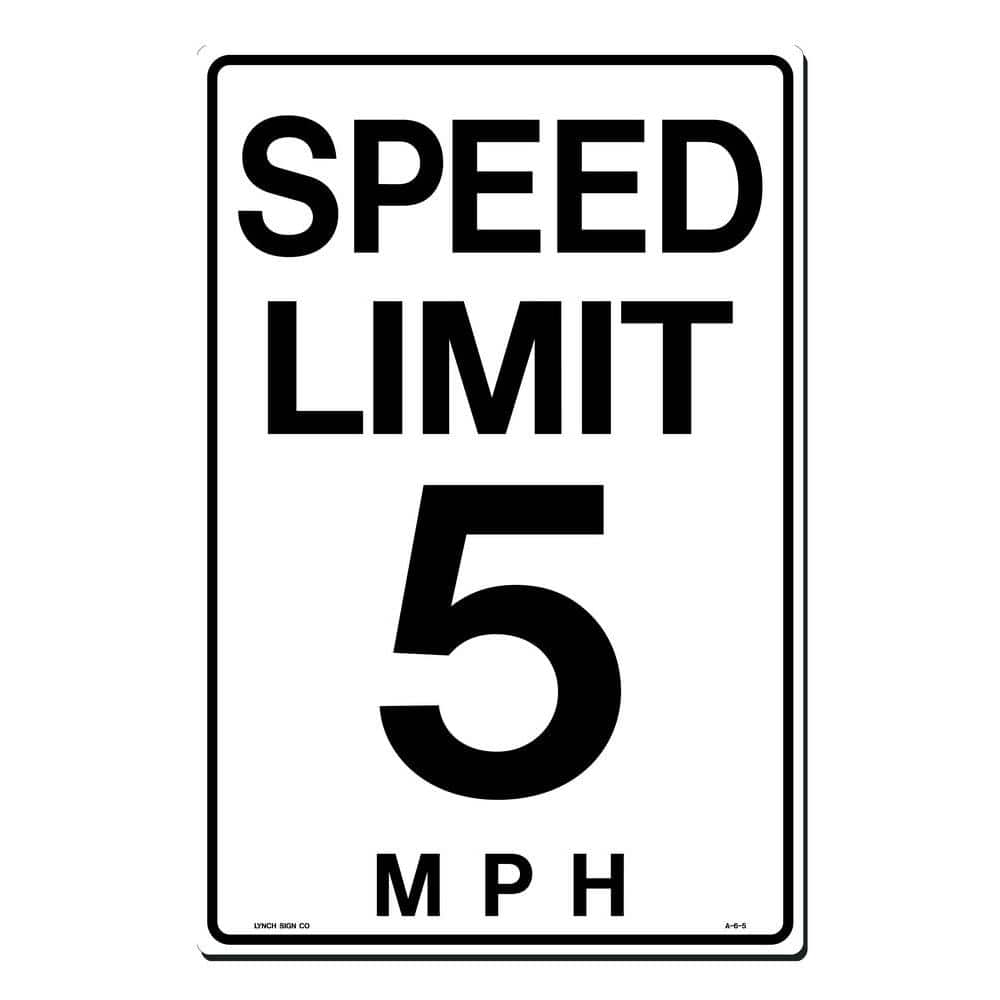12 in. x 18 in. Speed Limit 5 M.P.H. Sign Printed on More Durable ...