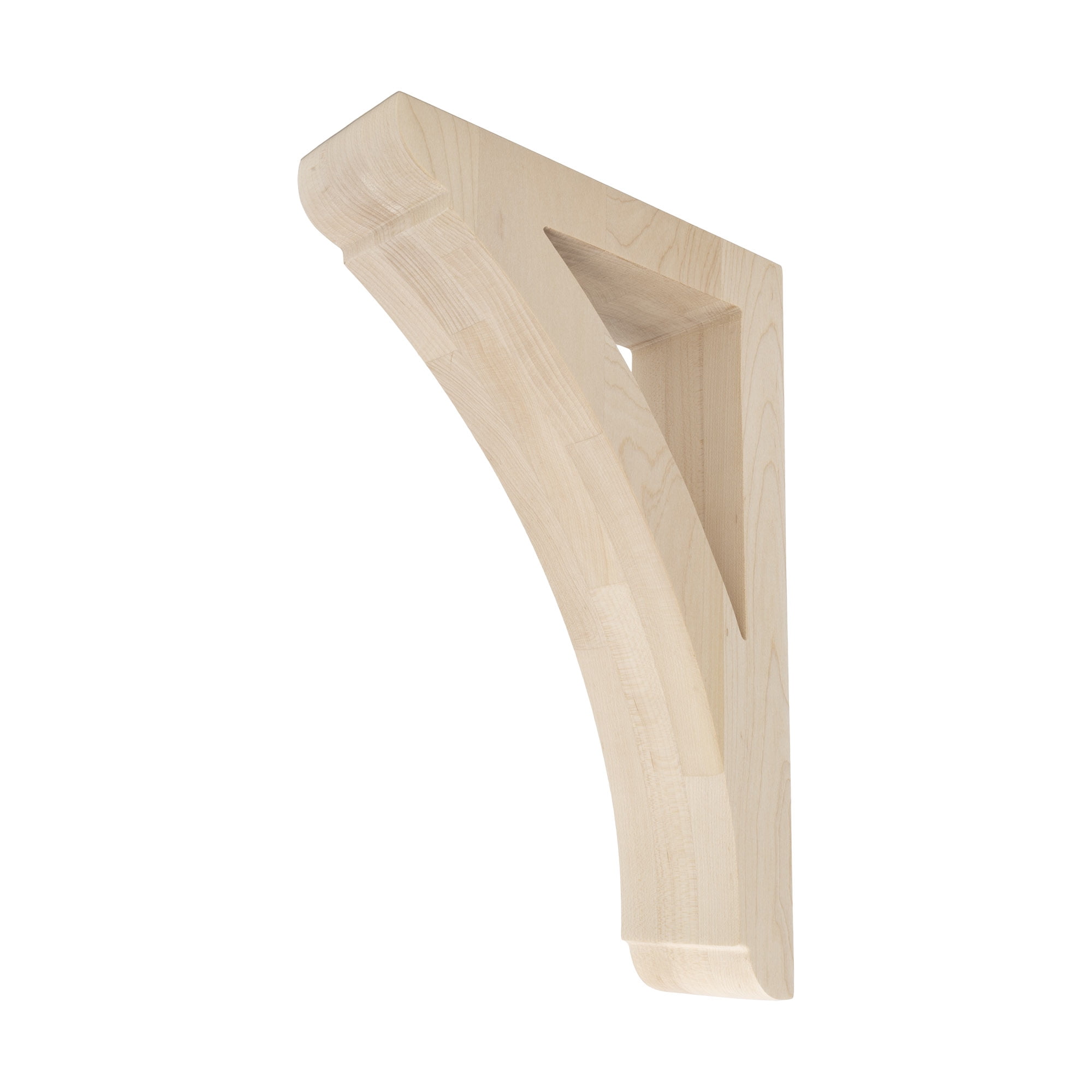 12" Maple Traditional Plain Wood Bracket Corbel