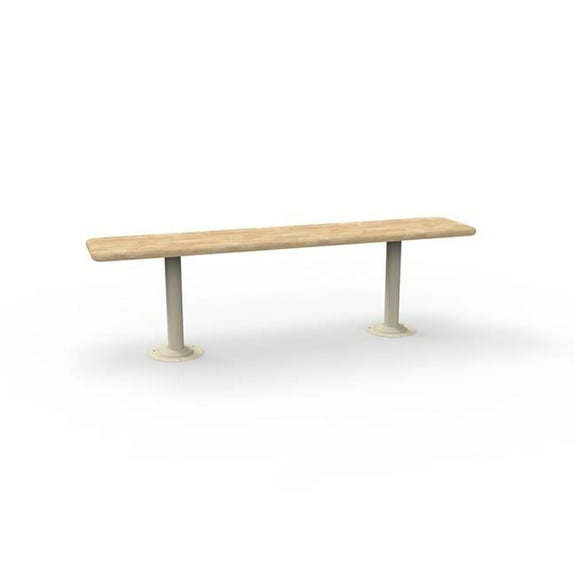 12 in. x 4 8 in. x 1.25 in. Hardwood Locker Bench with 2 Almond Pedestals