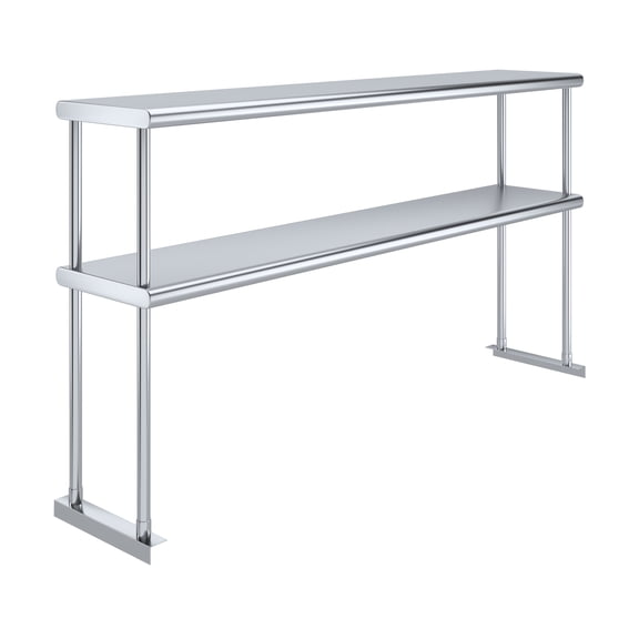 12 in. x 60 in. AmGood Stainless Steel Double Deck Over Shelf