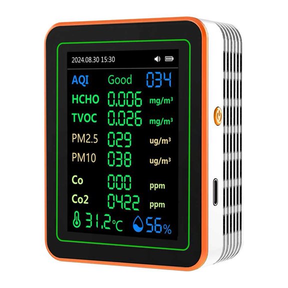 12 in1 Carbon Dioxide Monitor PM2.5/TVOC Air Quality Temperature&Humidity Tester