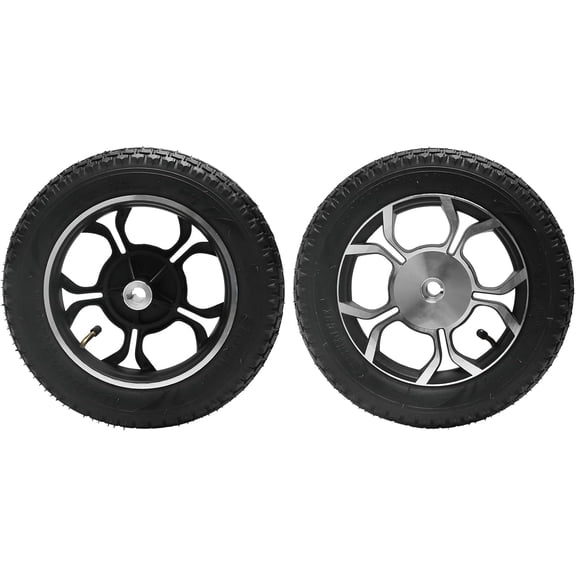 12 inch 12 1/2 x 2 1/4 Wheelchair Tire Wheels Assembly, 62-203 12x2.25/2.50 Solid Tire with Wheel Hub Rim, for Electric Scooter Wheelchair Transport Chair Mobility Back Wheel (2 Pack)