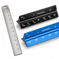 12-inch 3-piece architectural and engineering metal ruler set, Black ...