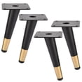 thumbnail image 1 of 12 inch / 30cm Metal Furniture Legs, Btowin VCF 4Pcs Mid Century Modern Round Oblique Tapered Furniture Feet Brushed Nickel Finish for Cabinet Sofa Table Bed, 1 of 7