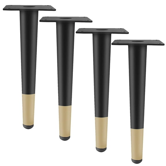 12 inch /30cm Metal Furniture Legs, Btowin VCF 4Pcs Mid Century Modern Round Straight Tapered Furniture Feet Brushed Nickel Finish for Cabinet Sofa Table Bed