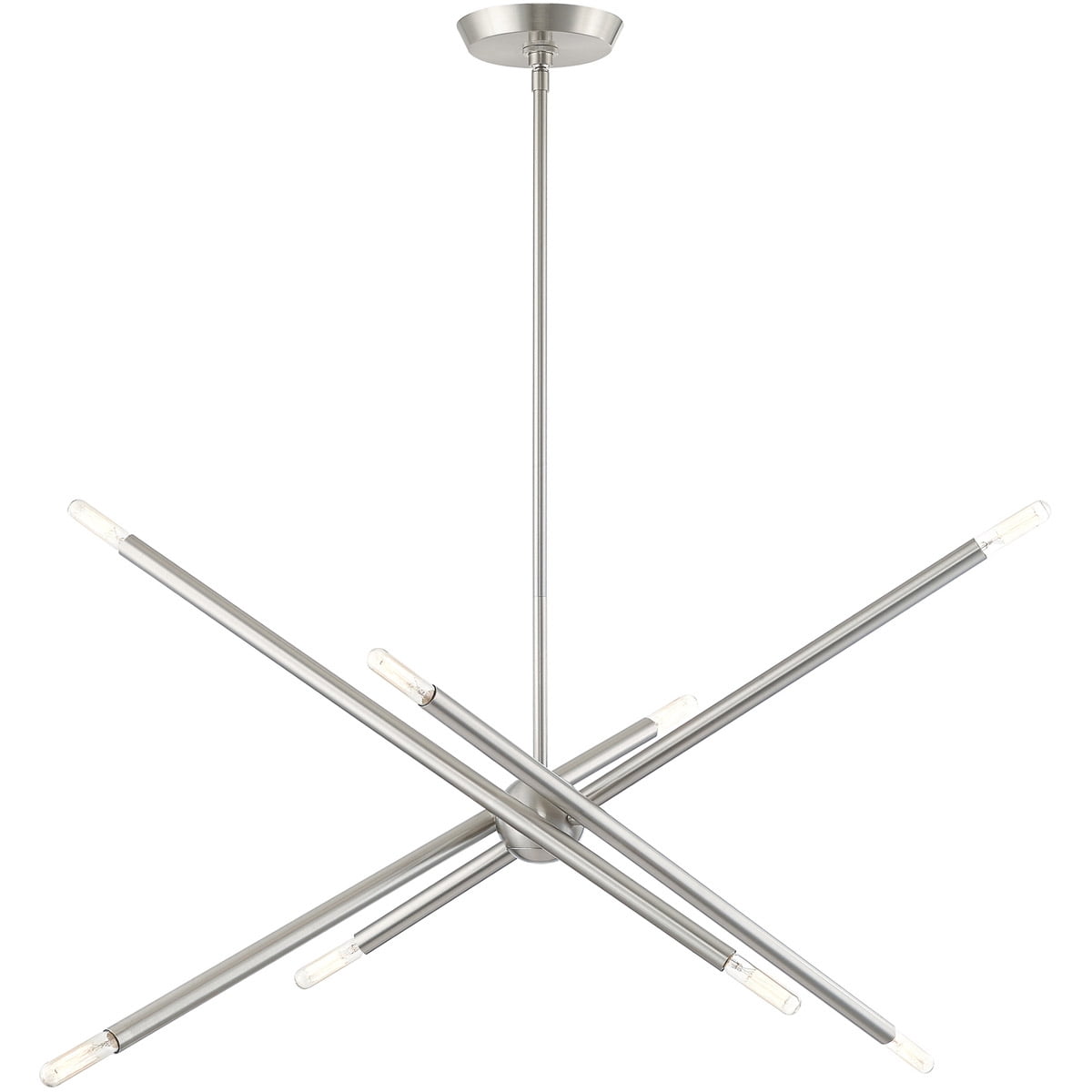 Brushed Nickel and Crystal 12-Light Chandelier