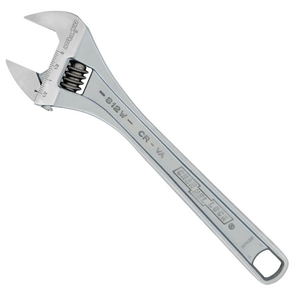 CHANNELLOCK 12-inch Adjustable Wrench, Precise 1.5-inch Wide Mouth Jaw Capacity (812W)