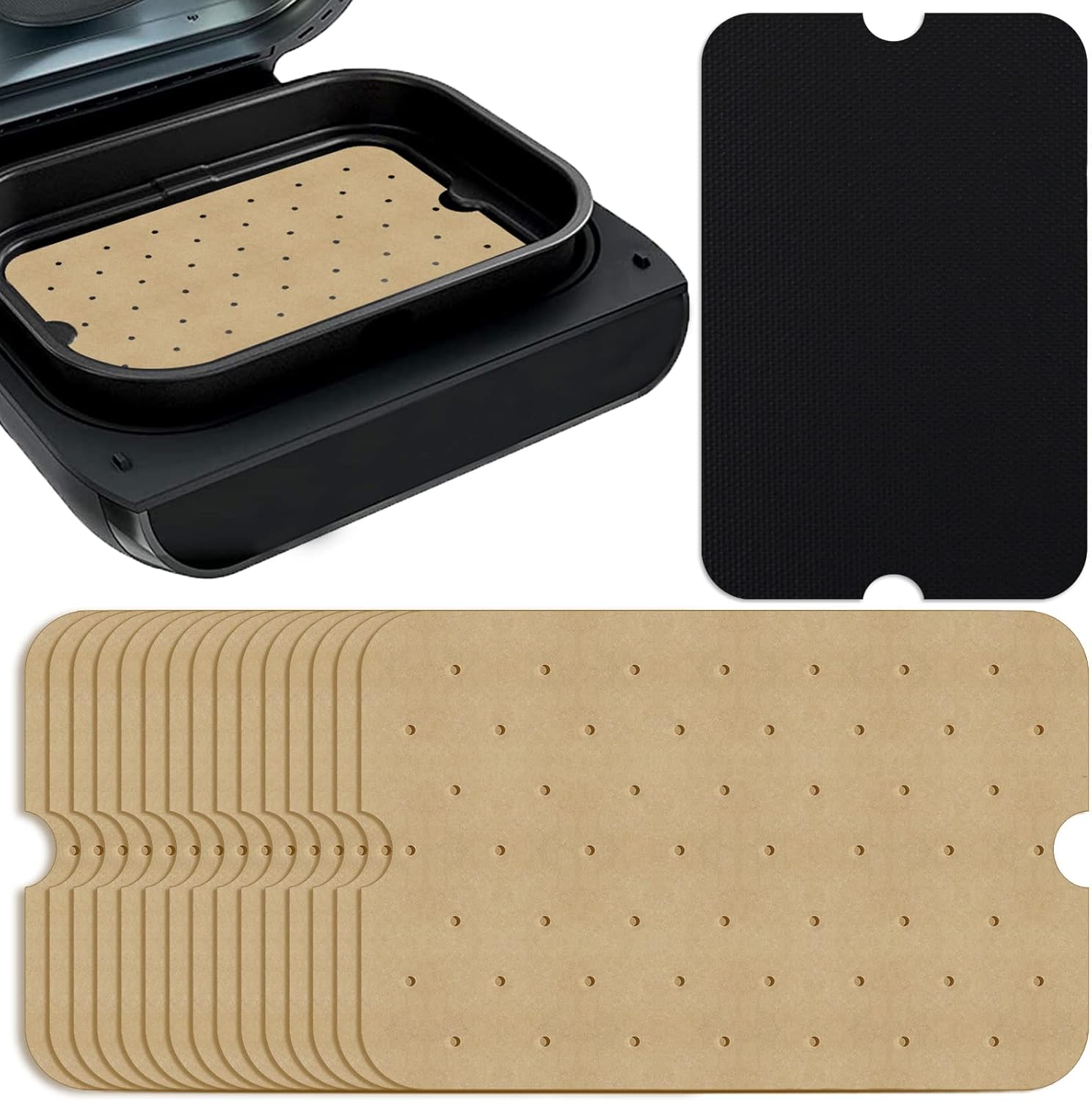 12 inch Air Fryer Parchment Paper Squares, 100 Sheets Unbleached Pre