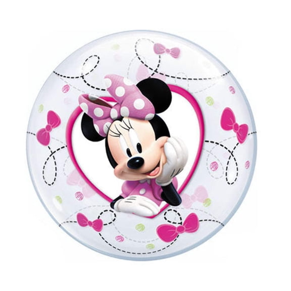 12 inch Bubble - Minnie (Air-Fill Only) Pack Of 10 Qualatex Bubble Balloon - Party Supplies Decorations