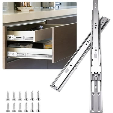 12 inch Drawer Slides 4 Pairs (8pcs) Soft Self Close Full Extension Ball Bearing Drawer Slides 3 fold Full Stretch Side Mount Drawer Slides 100 LB Capacity Drawer Slide 12" Silver