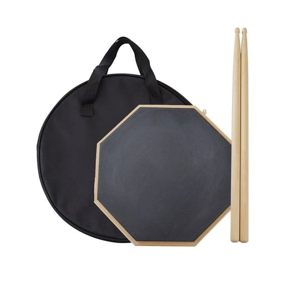 12-inch Drum Practice Pad and Sticks Set with Storage Bag Maple Drum Sticks Gift