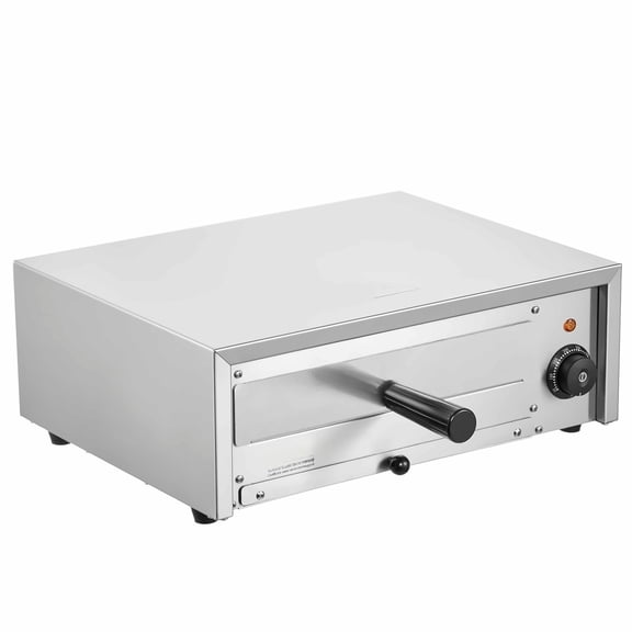 Electric Pizza Oven 12-inch 1500W, Stainless Steel Pizza Maker with 122-662F Temp Control, Removable Crumb Tray for Home & Commercial Use