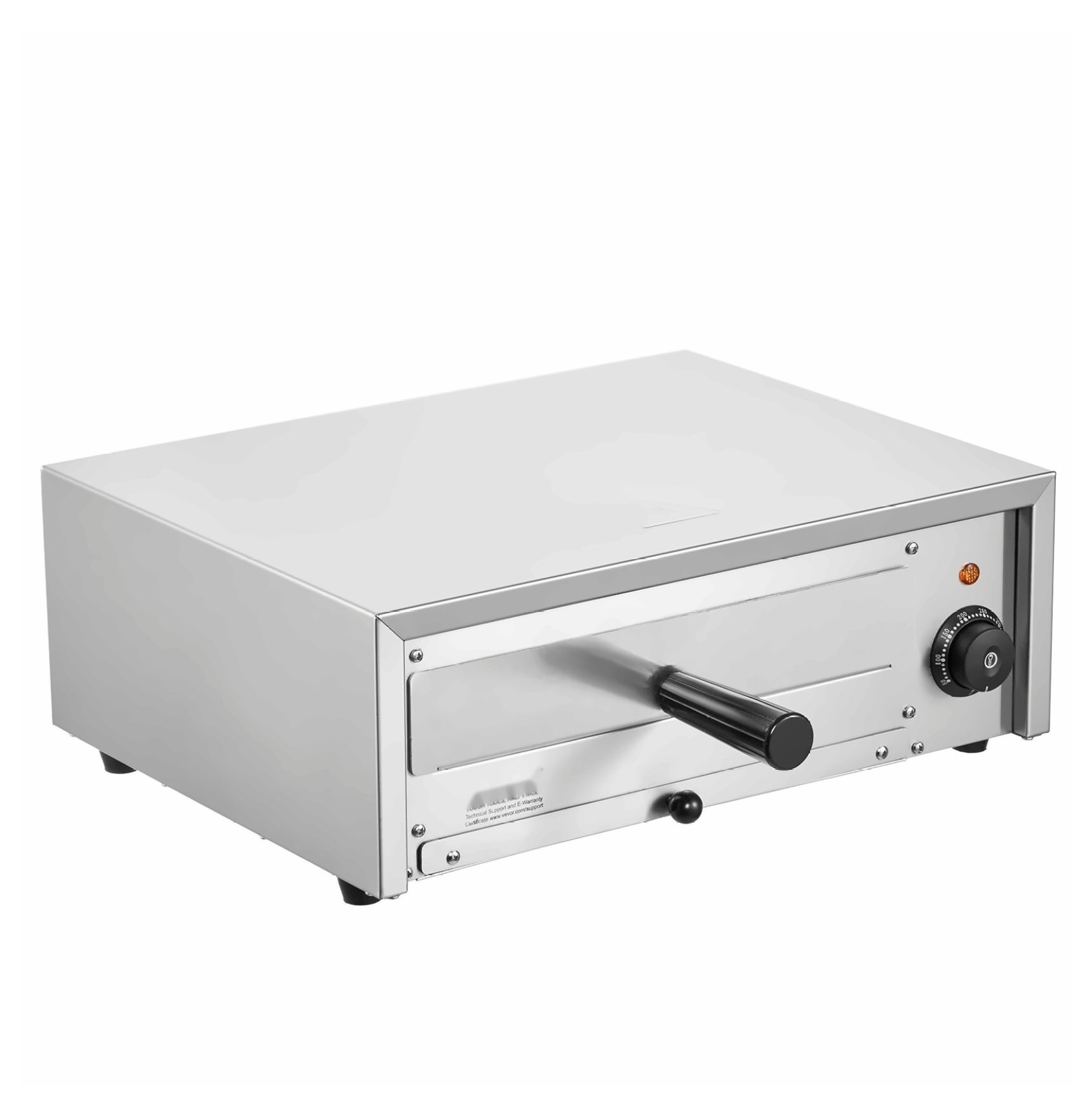 12-inch Electric Pizza Oven 1500W, 122-662F Temperature Control, Stainless Steel, Removable Crumb Tray, for Home & Commercial Use