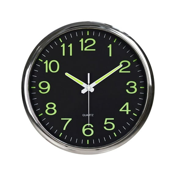12 inch Glow in the dark Quartz Wall Clock with Silent Movement and Easy Installation