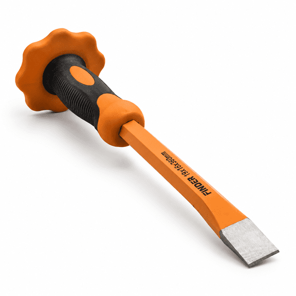 12-inch Heavy Duty Flat Chisel With Hand Protection Head Demolishing/masonry/carving/concrete Breaker Chisels Bi-material Guard