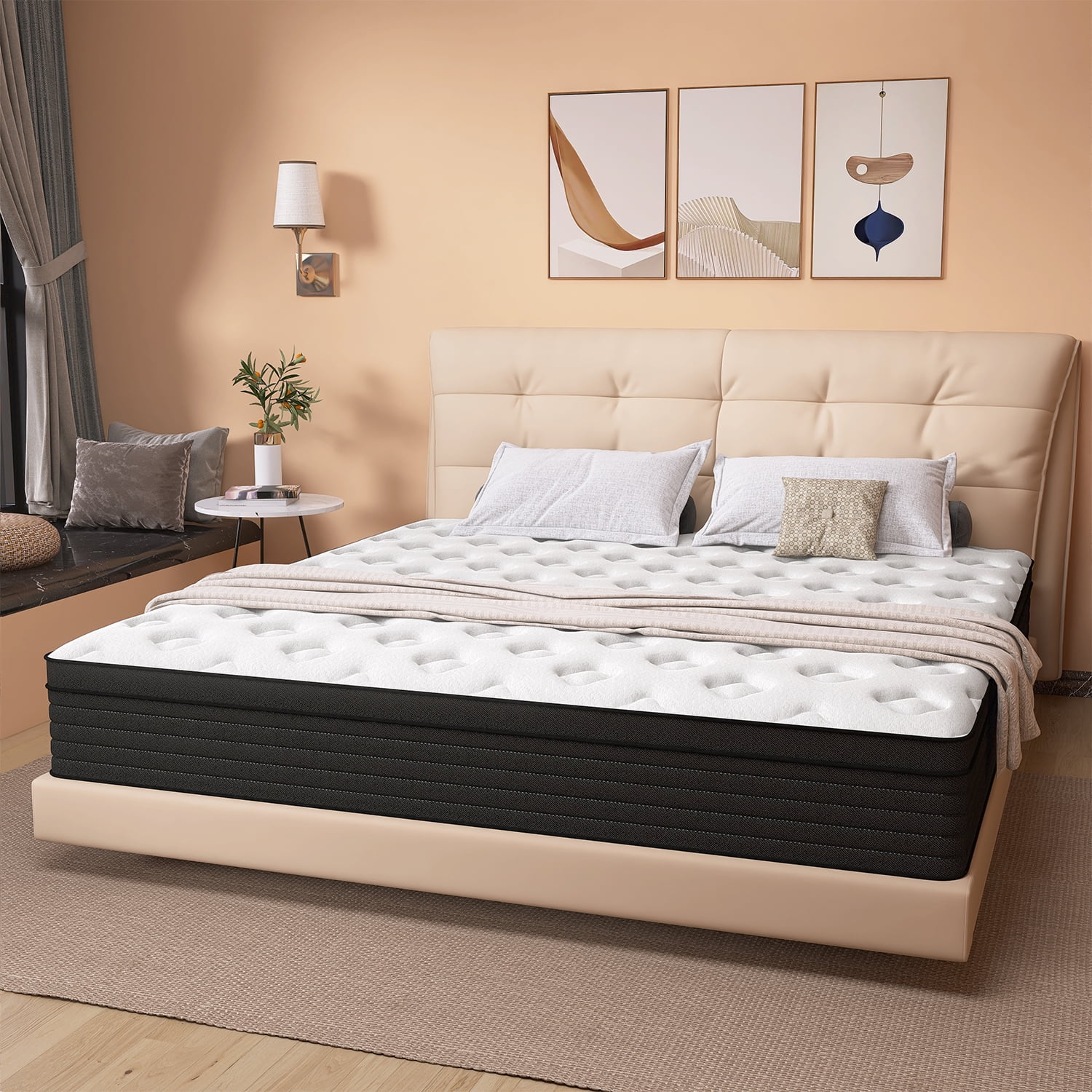 King Size 12 Inch Hybrid Mattress, Gel Memory Foam And Pocket Spring ...