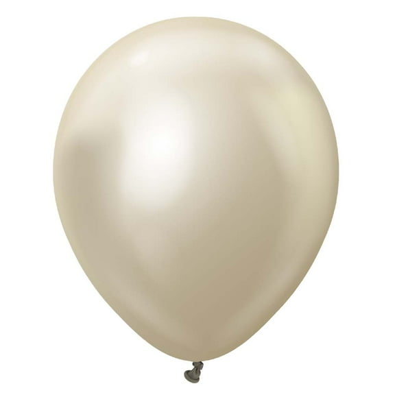 12 inch Kalisan Mirror White Gold Latex Balloons (10 Pack) - Party Supplies Decorations