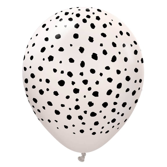 12 inch Kalisan Safari Cheetah - White Sand W/ Black Ink Latex Balloons (25 Pack) - Party Supplies Decorations