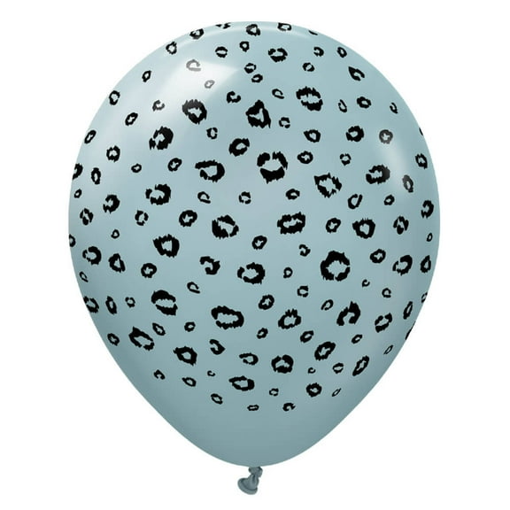 12 inch Kalisan Safari Leopard - Storm W/ Black Ink Latex Balloons (25 Pack) - Party Supplies Decorations