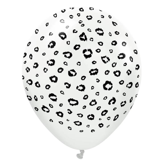 12 inch Kalisan Safari Leopard - White Latex Balloons (25 Pack) - Party Supplies Decorations