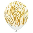 thumbnail image 1 of 12 inch Kalisan Safari Tiger - White W/ Gold Ink Latex Balloons (25 Pack) - Party Supplies Decorations, 1 of 1