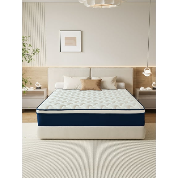 12 inch King Mattress, Memory Foam & Spring Hybrid Medium Comfort King Size in a Box,Adult